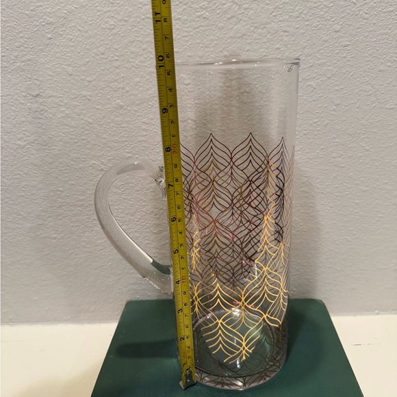 La Cite 24k Gold Geometric Pattern Glass 50oz Pitcher - Picture 9 of 9